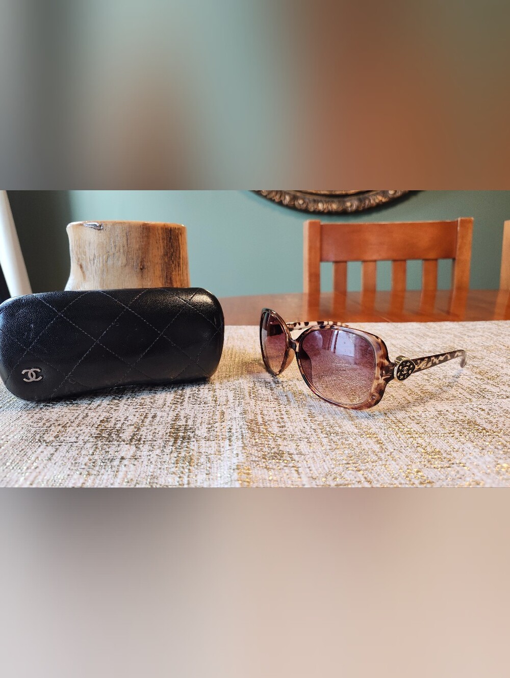 Vintage CHANEL Tortoise Shell Oversized Sunglasses